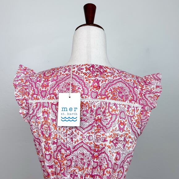 Mer St. Barth Giselle Safi Pink V-Neck Maxi Dress NWT - Picture 7 of 10